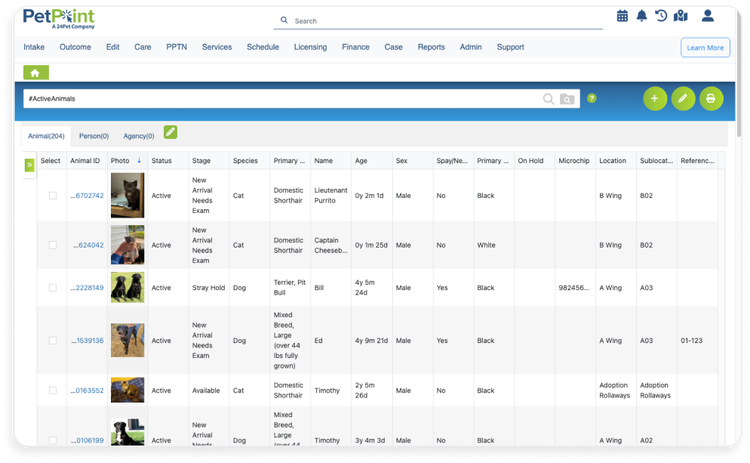 PetPoint shelter software features., Picture, Picture