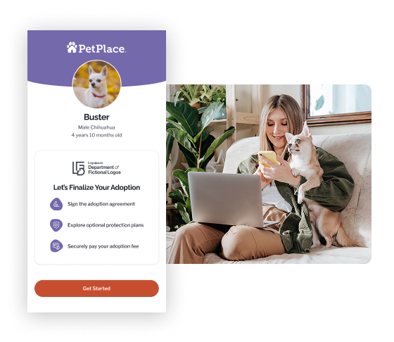 Woman with dog on couch