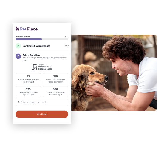 Man holding dogs face